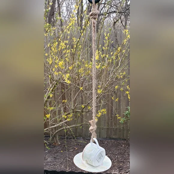 Teacup Bird Feeder Garden Outdoor Decor Tea Cup and Saucer - Picture 2 of 9
